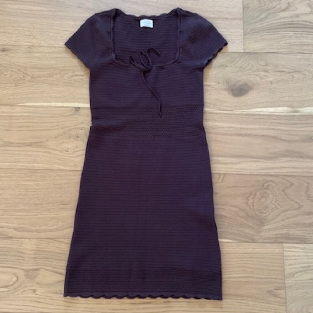 Aritzia Wilfred Brown Crochet Reception Dress in Size Small - Picture 2 of 5